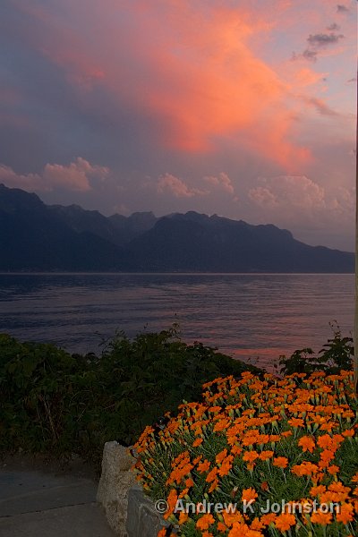 0809_40D_8436.JPG - Sunset over Montreux, on Lake Geneva