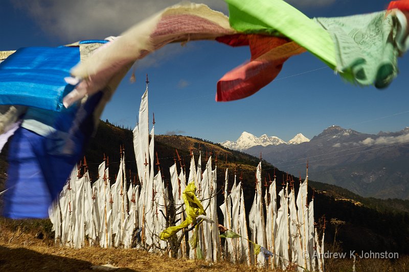 151114_GX8_1020546.jpg - Prayer flags and distant mountains, from the Chelela Pass, Bhutan