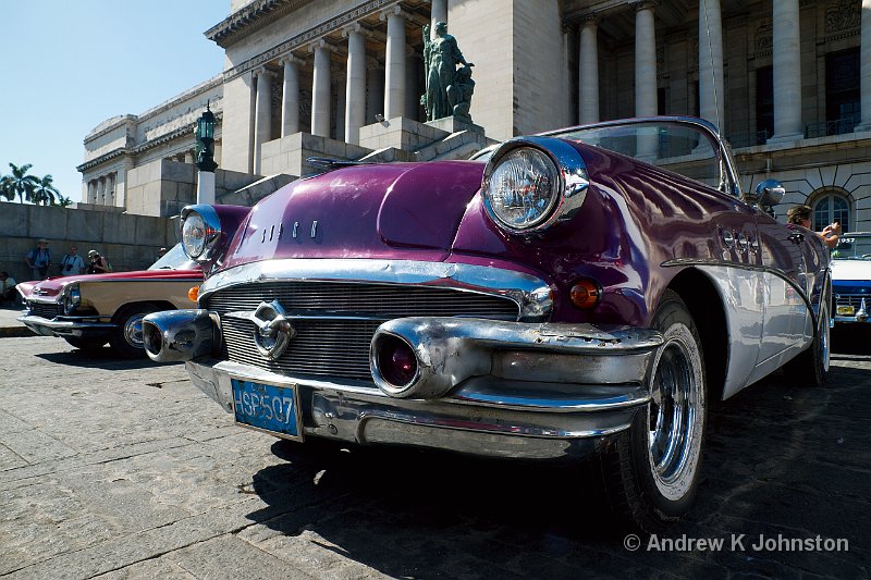 1110_7D_2757.jpg - Nice shiny purple car in front of the Capitolio, Havana