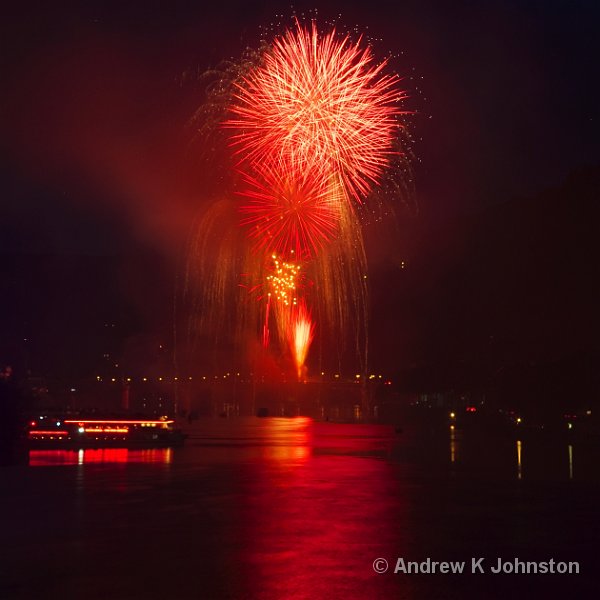 0709_40D_7949.jpg - We were in Heidelberg for the Castle Festival, which features fireworks from the old bridge (rebuilt in 1947!), and the Castle. Unfortunately there were technical problems with the fireworks at the Castle, but the ones from the bridge worked well.