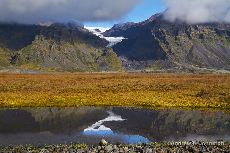 0811_7D_7978.JPG - Vatnajokull glacier reflected in puddle at the side of the main coast road