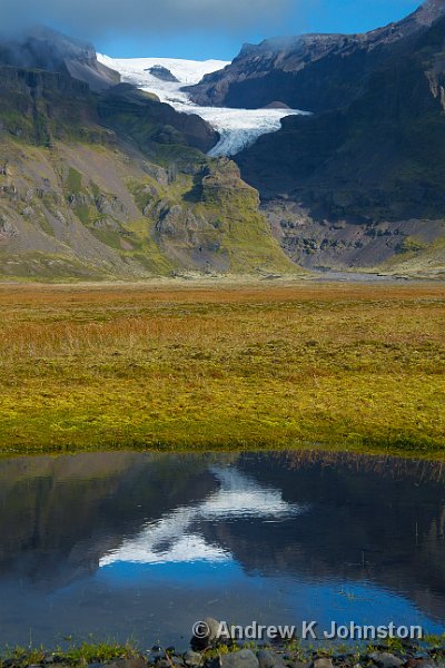 0811_7D_7979.JPG - Vatnajokull glacier reflected in puddle at the side of the main coast road